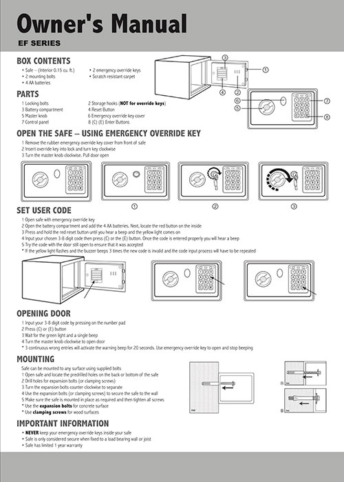 EF user operating instruction