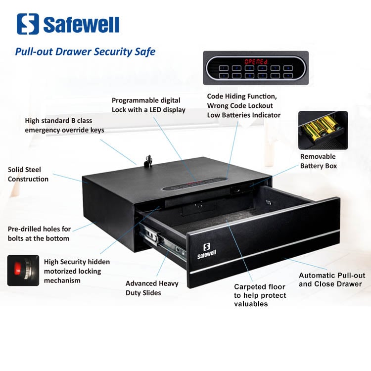 sliding drawer safe box