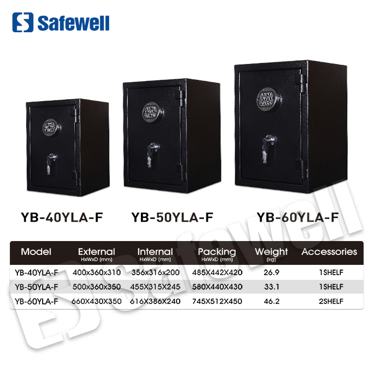 Safewell Strong Locking Mechanism Black Color Fireproof Safe