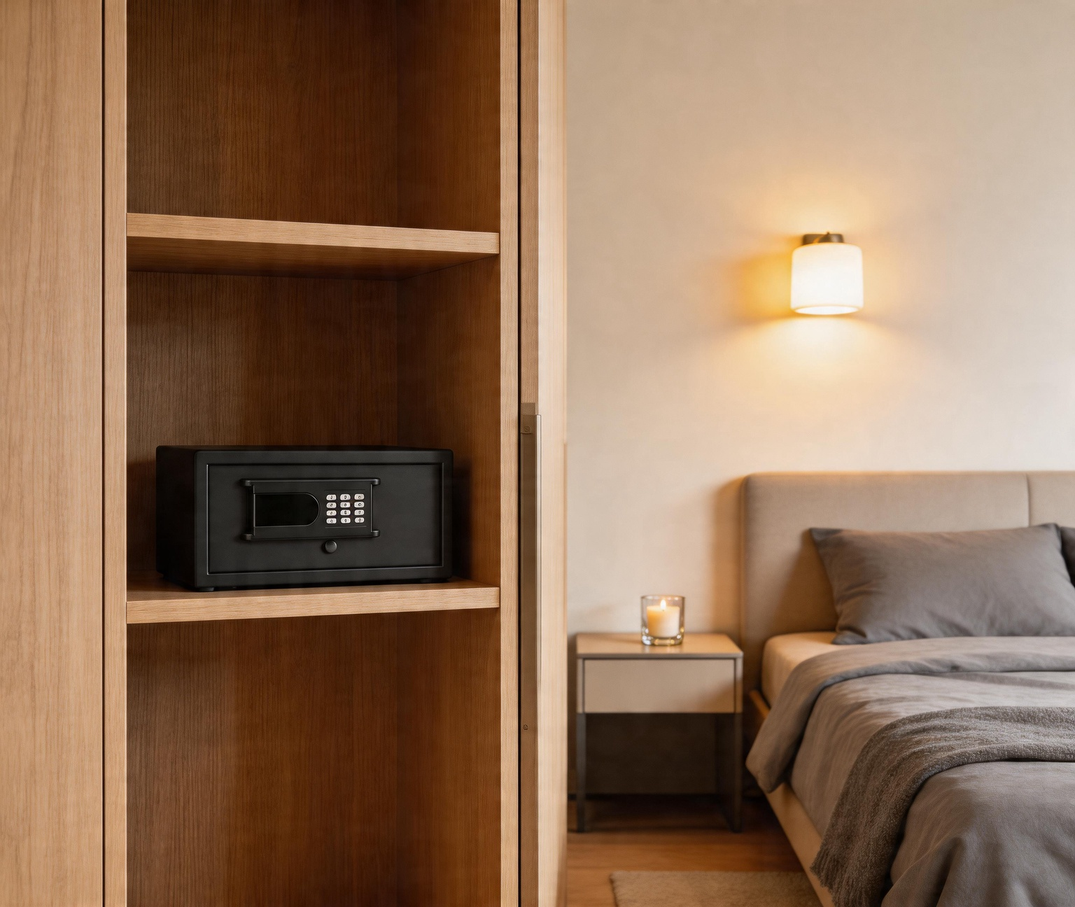 jimeng 2026 04 22 3150 保险箱在卧室中的使用场景图片1